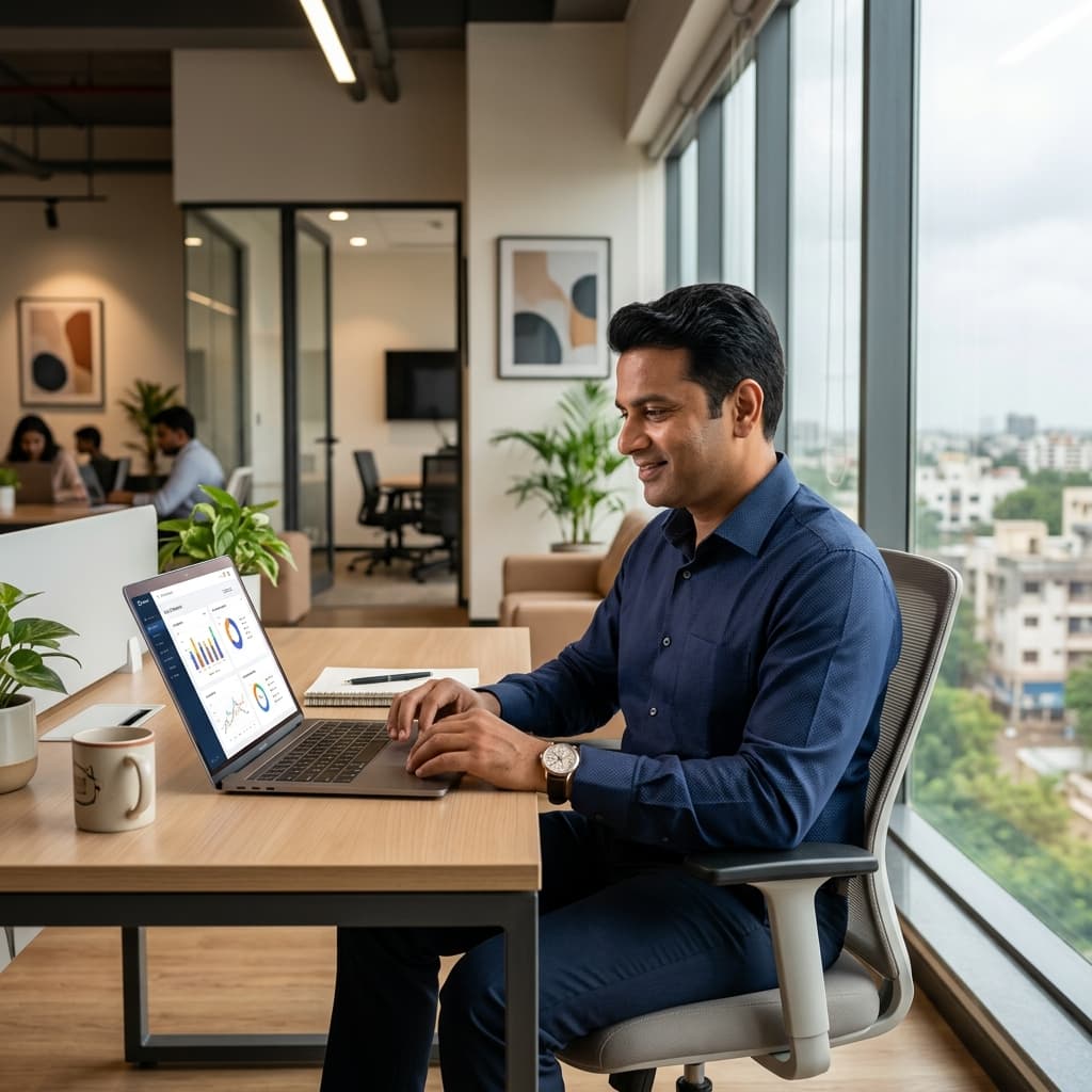 Rajkot Engineering Business Owner reviewing AI Call Analytics